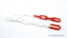 Cadena plástico blanco-rojo 7mm